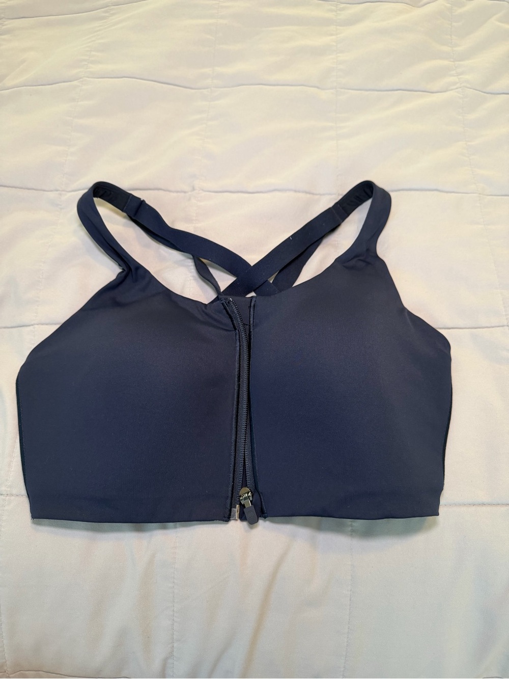 lululemon athletica Front-Zip Crossback Sports Bra - Navy